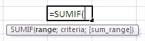Excel SumIf function